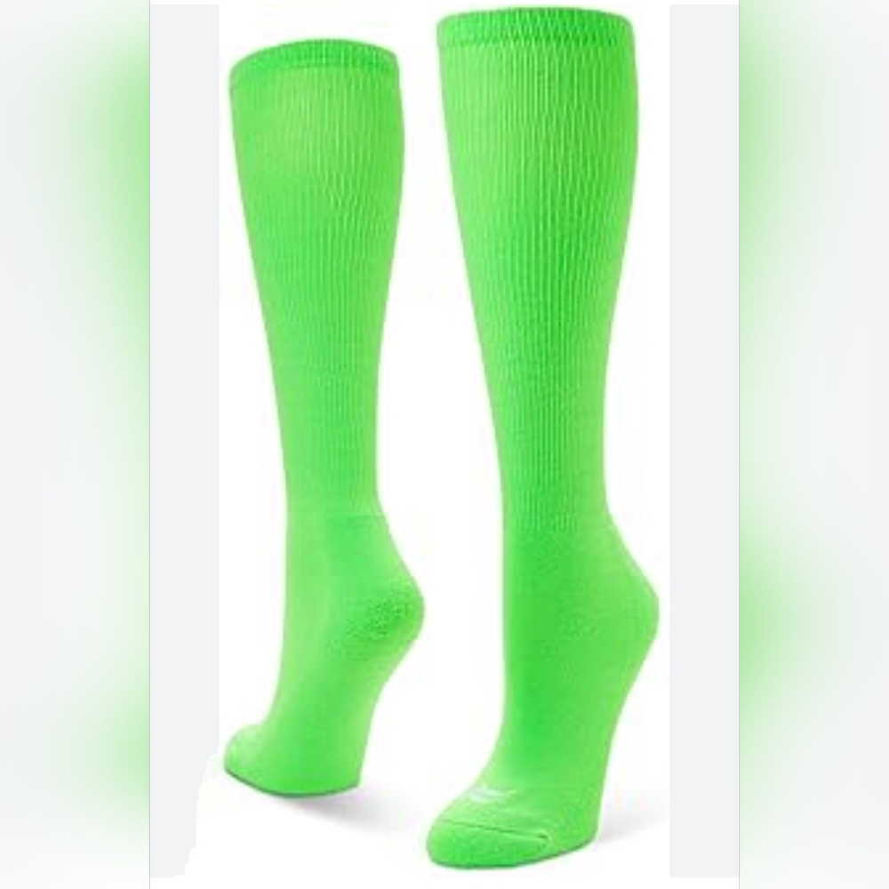 Asics Socks Medium Compression Knee High Neuropathy Sports Sock Neon Green